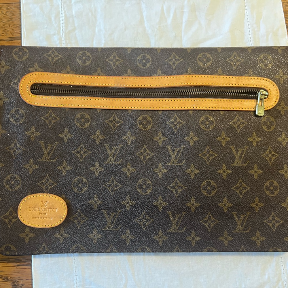 Louis Vuitton Brown and Tan Monogram Pouch